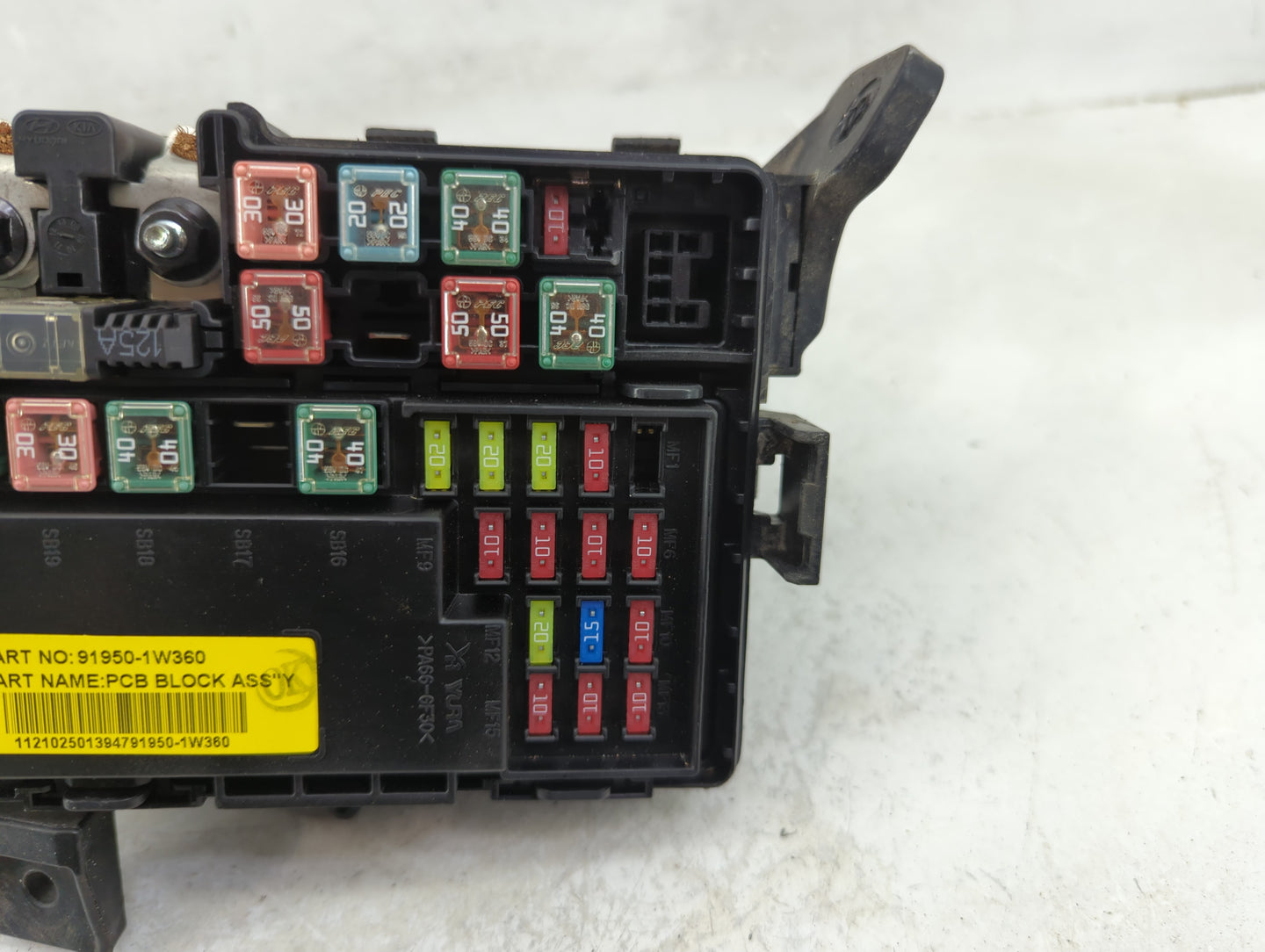 2012-2015 Kia Rio Fusebox Fuse Box Panel Relay Module P/N:91950-1W360 Fits Fits 2012 2013 2014 2015 OEM Used Auto Parts - Oe