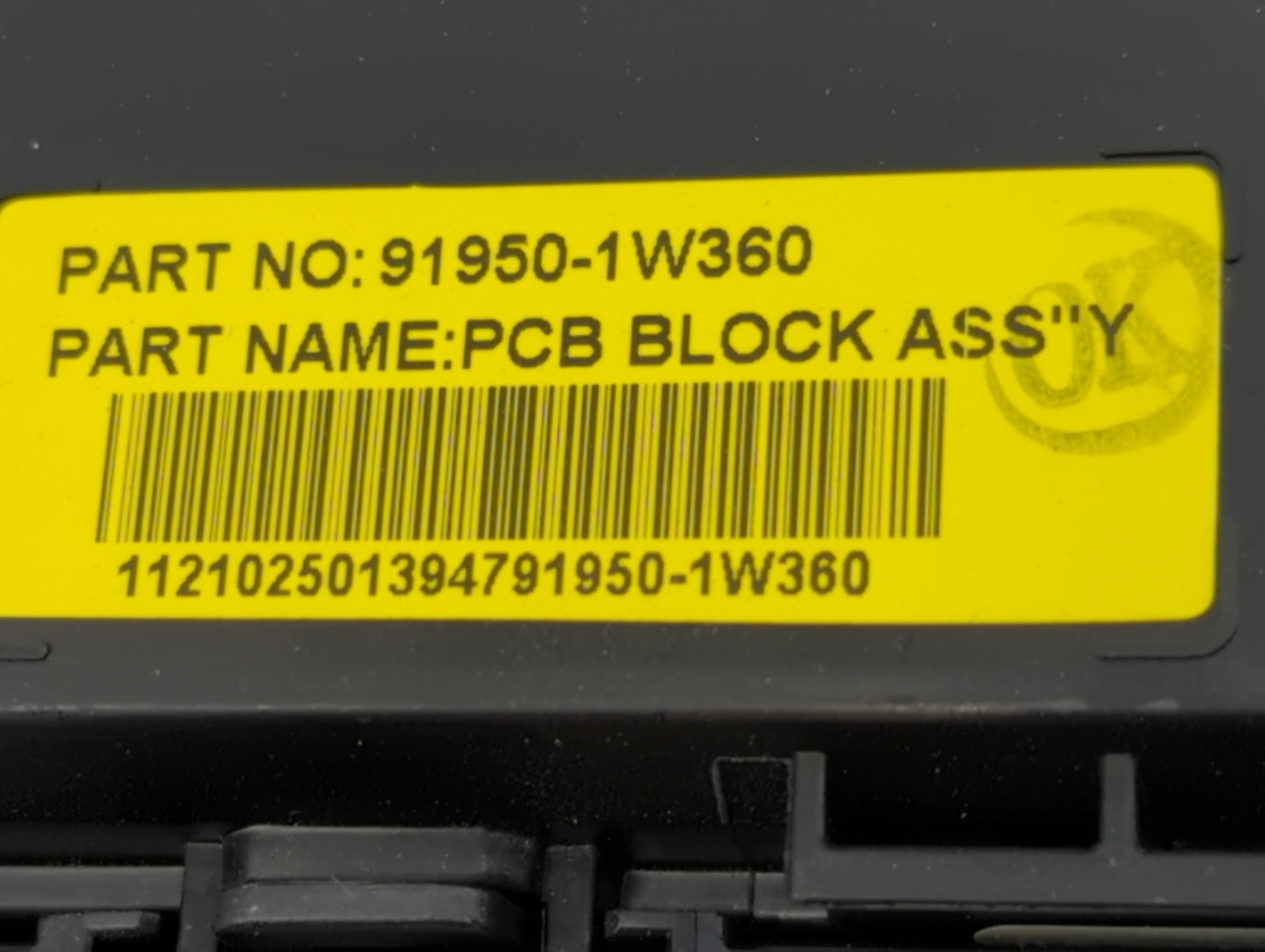 2012-2015 Kia Rio Fusebox Fuse Box Panel Relay Module P/N:91950-1W360 Fits Fits 2012 2013 2014 2015 OEM Used Auto Parts - Oe