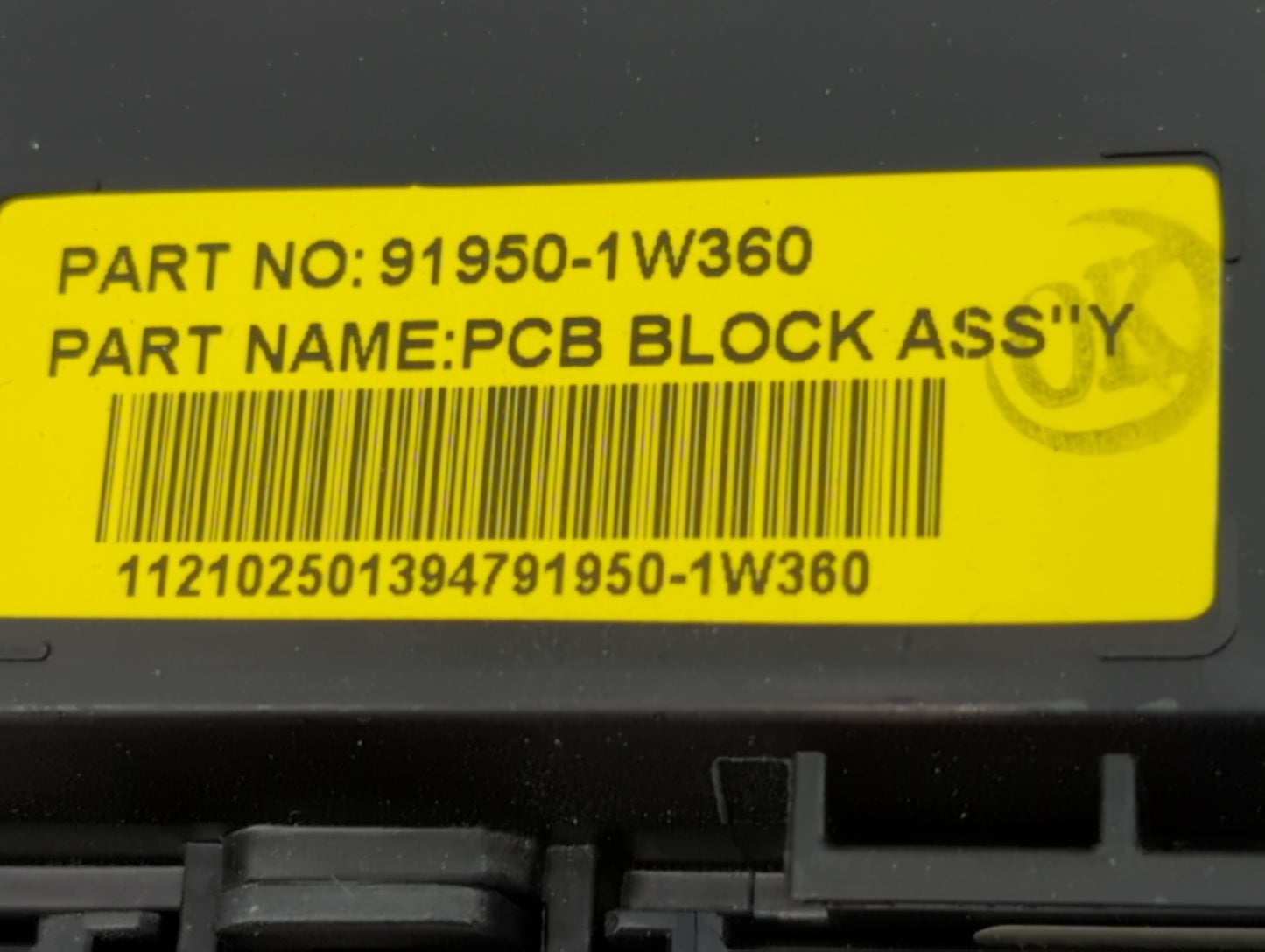 2012-2015 Kia Rio Fusebox Fuse Box Panel Relay Module P/N:91950-1W360 Fits Fits 2012 2013 2014 2015 OEM Used Auto Parts - Oe