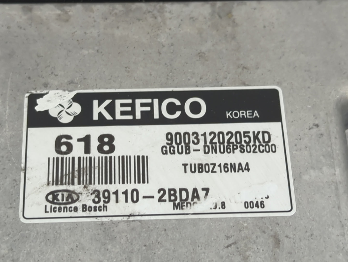 2012-2013 Kia Rio PCM Engine Control Computer ECU ECM PCU OEM P/N:39110-2BDA7 9003120205KD, GGUB-DNU6PS02C00 Fits Fits 2012 