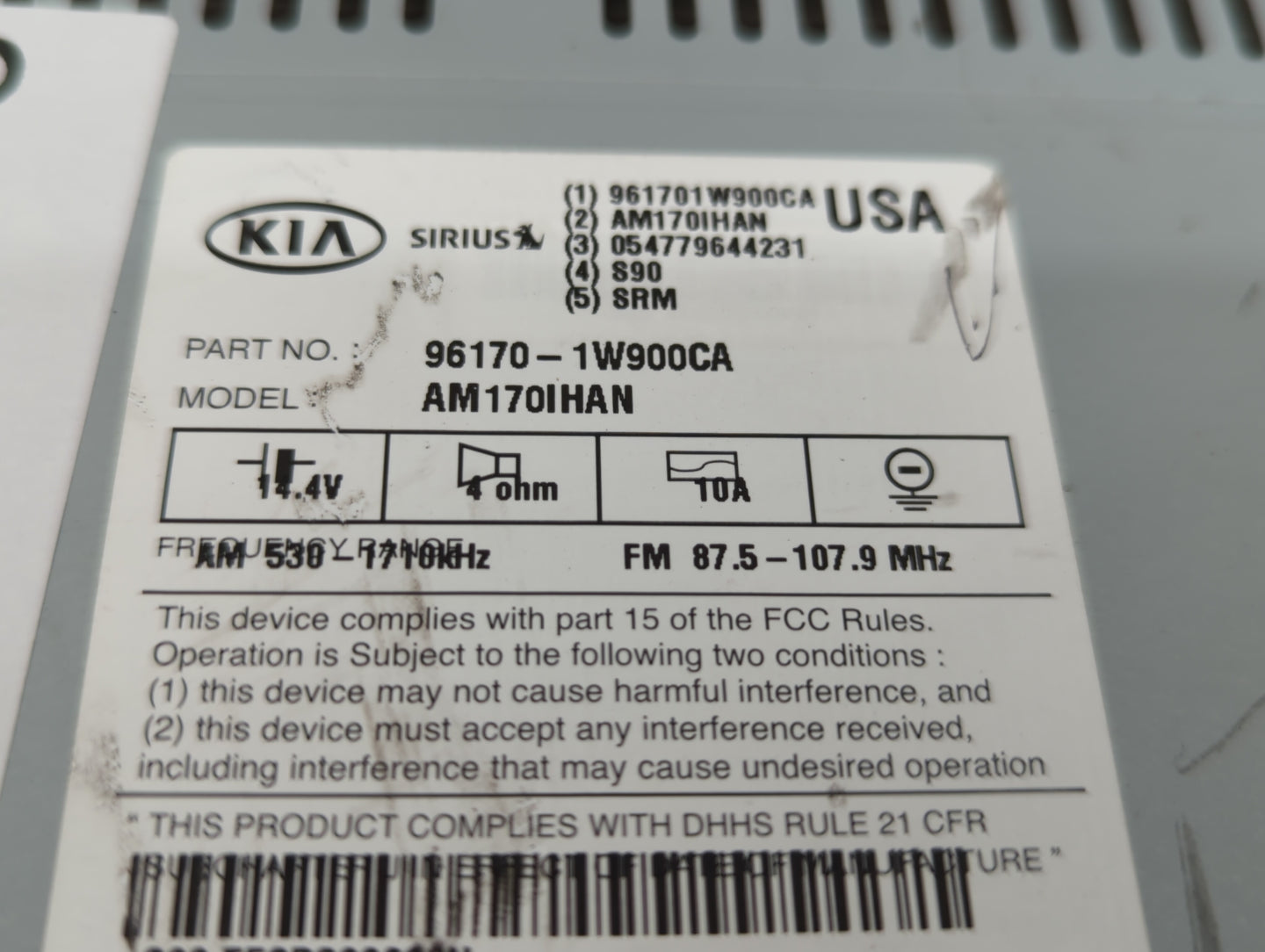 2012-2015 Kia Rio Am Fm Cd Player Radio Receiver - Oemusedautoparts1.com