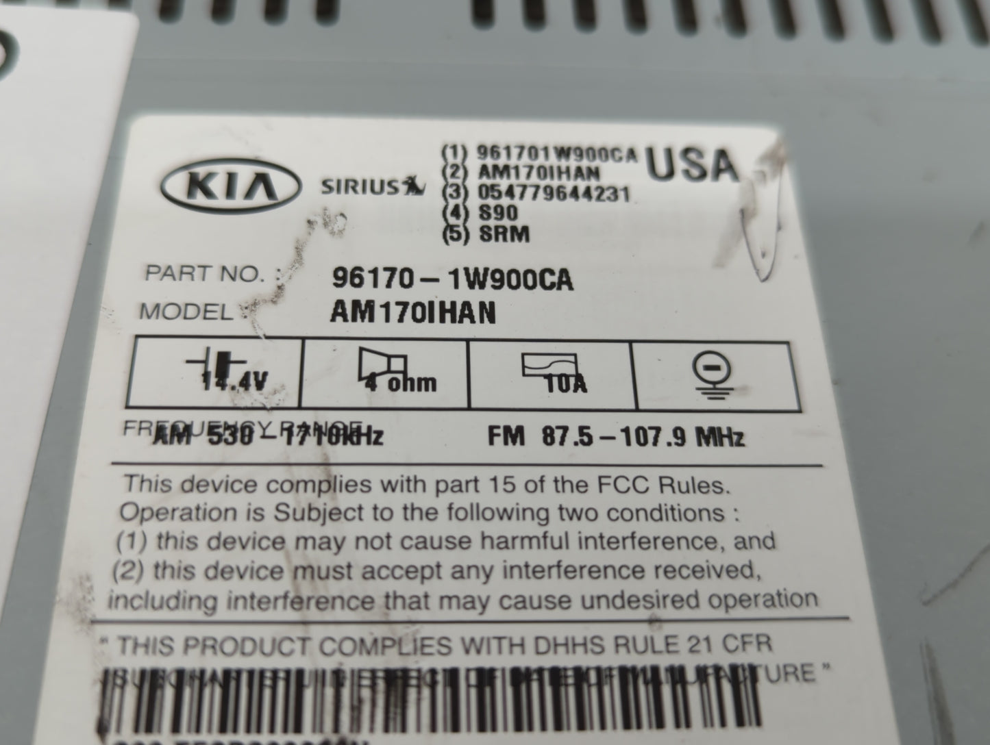 2012-2015 Kia Rio Am Fm Cd Player Radio Receiver - Oemusedautoparts1.com