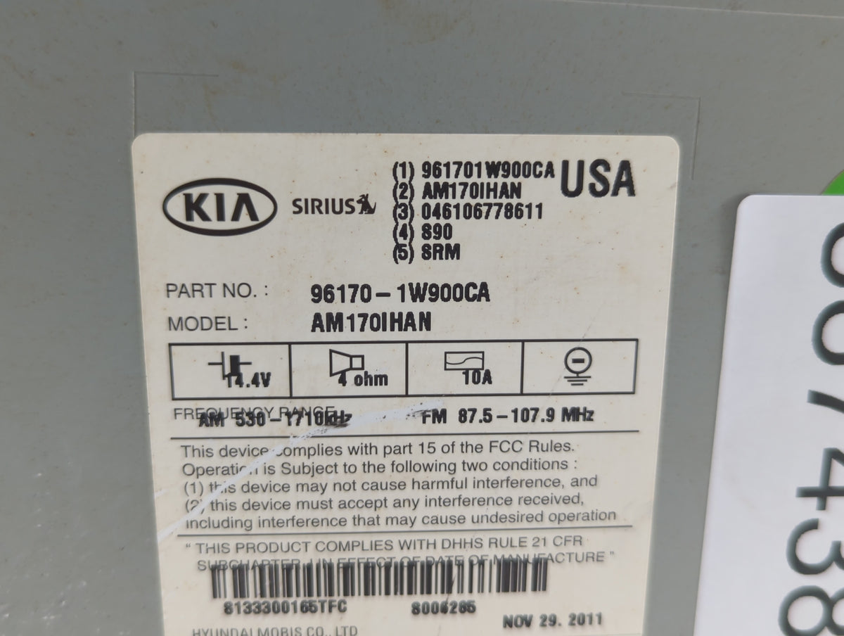 2012-2015 Kia Rio Am Fm Cd Player Radio Receiver 387438 - Oemusedautoparts1.com