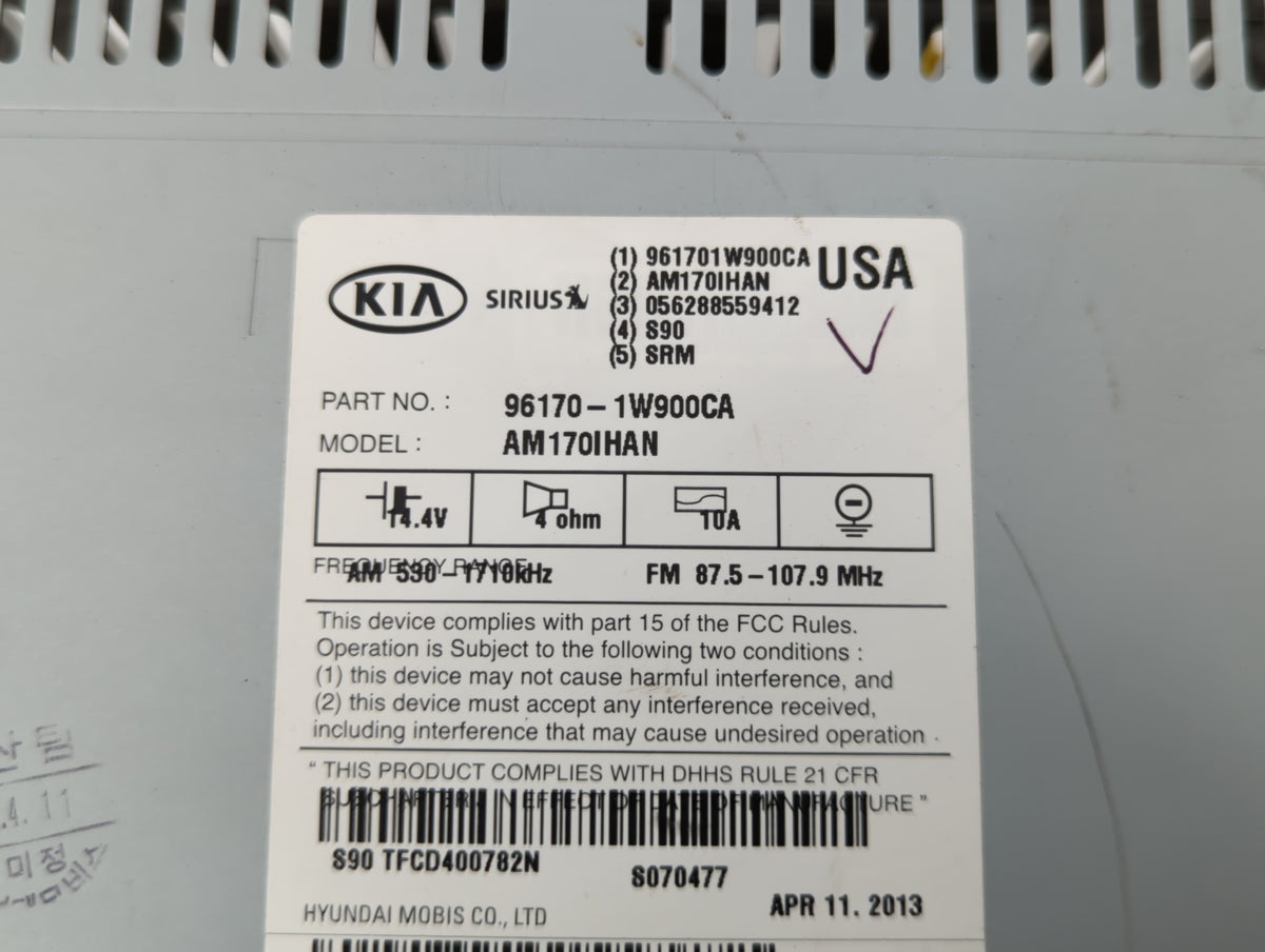 2012-2015 Kia Rio Am Fm Cd Player Radio Receiver 511264 - Oemusedautoparts1.com
