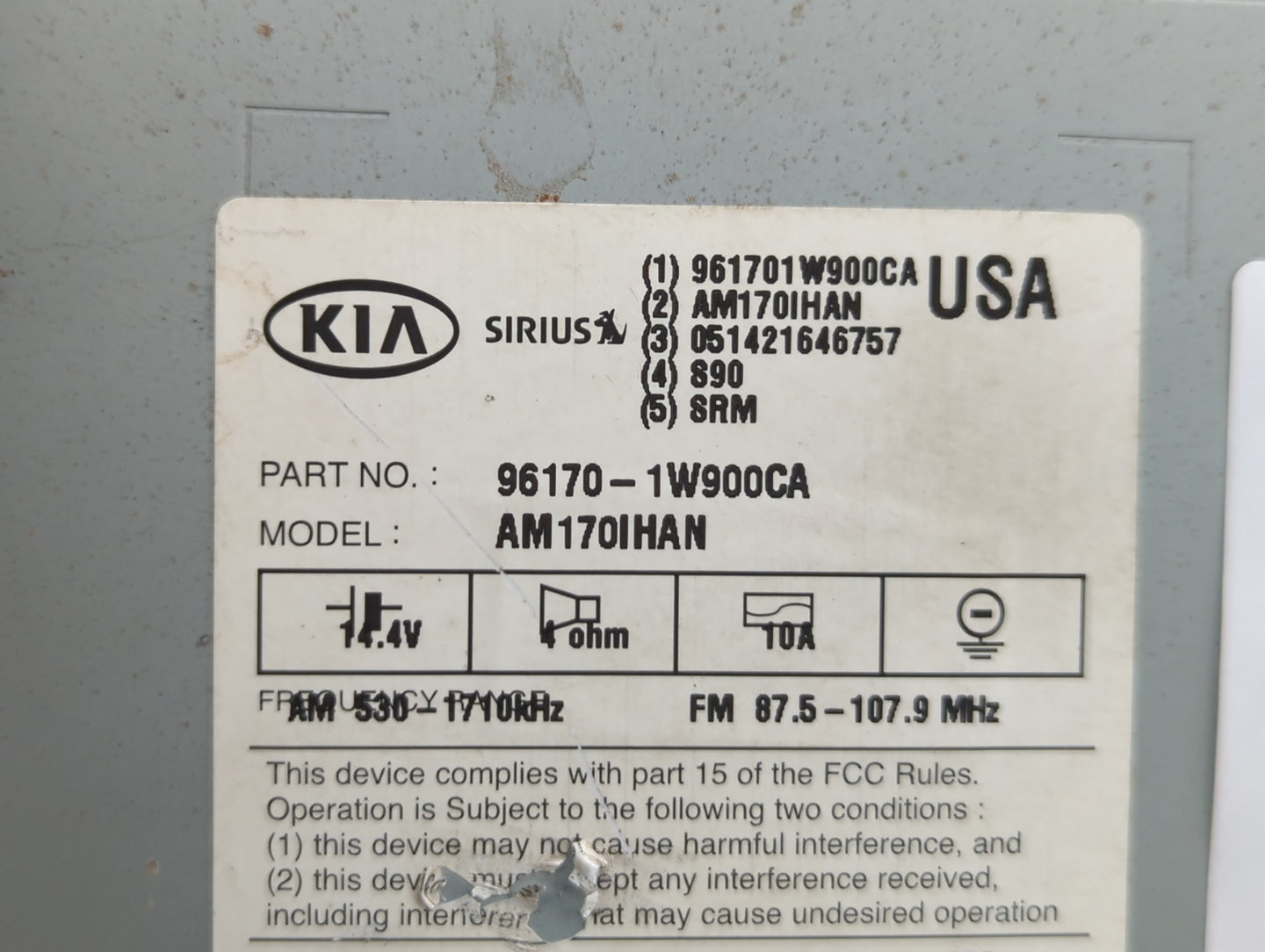 2012-2015 Kia Rio Am Fm Cd Player Radio Receiver - Oemusedautoparts1.com