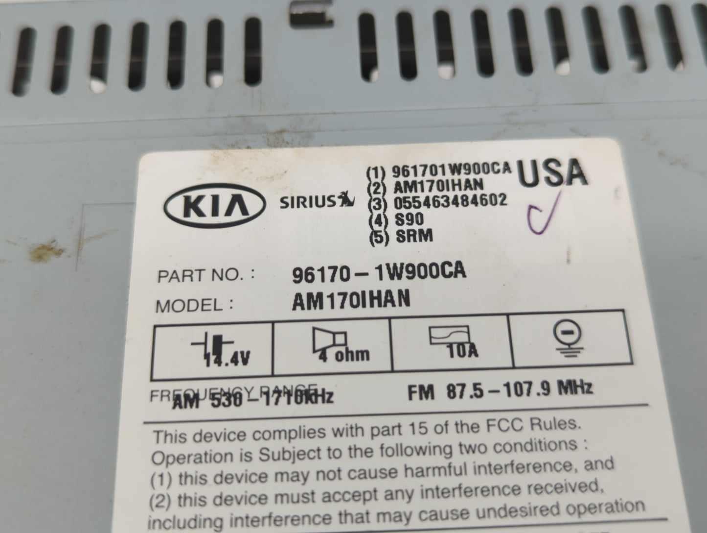2012-2015 Kia Rio Am Fm Cd Player Radio Receiver - Oemusedautoparts1.com
