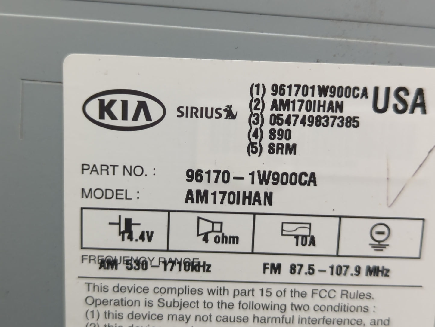 2012-2015 Kia Rio Am Fm Cd Player Radio Receiver - Oemusedautoparts1.com