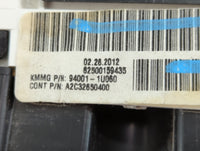 2011 Kia Sorento Instrument Cluster Speedometer Gauges P/N:94001-1U060 Fits OEM Used Auto Parts - Oemusedautoparts1.com