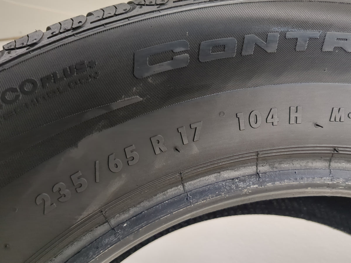 Used Tire 235/65R17 CONTINENTAL CONTROL CONTACT TOUR A/S PLUS 104H - 9/32 - Oemusedautoparts1.com