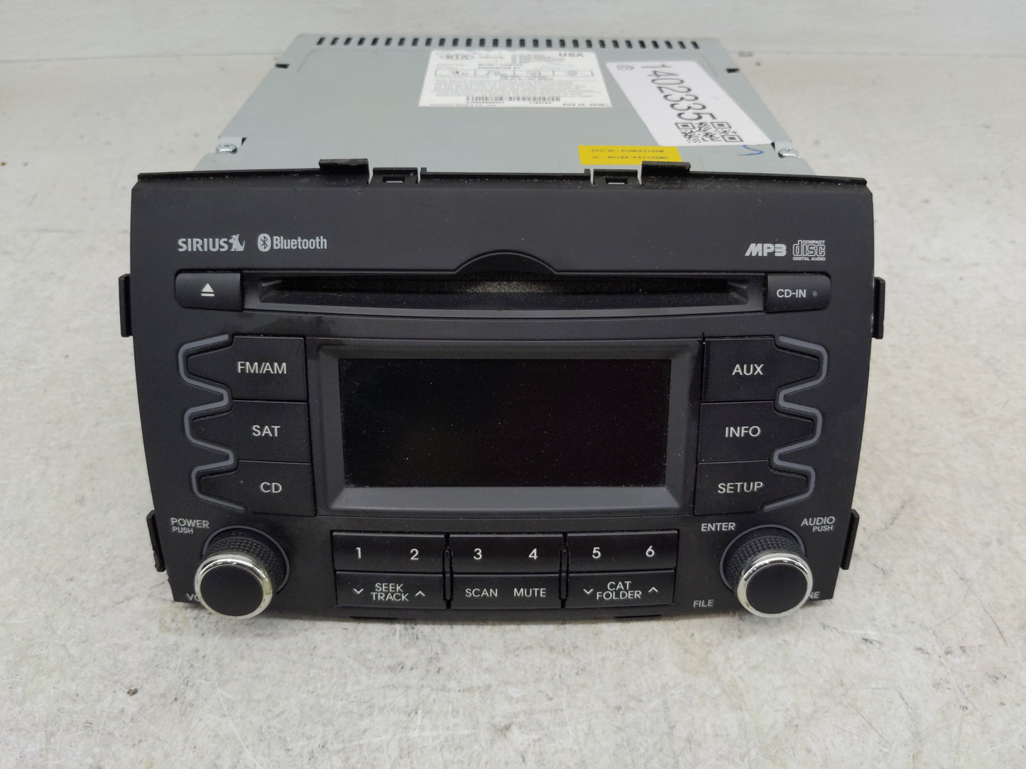 2011-2013 Kia Sorento Radio AM FM Cd Player Receiver Replacement P/N:96140-1U201CA Fits Fits 2011 2012 2013 OEM Used Auto Pa