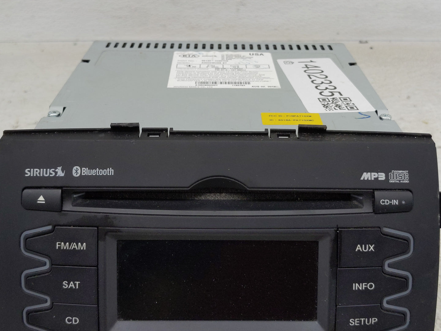2011-2013 Kia Sorento Radio AM FM Cd Player Receiver Replacement P/N:96140-1U201CA Fits Fits 2011 2012 2013 OEM Used Auto Pa