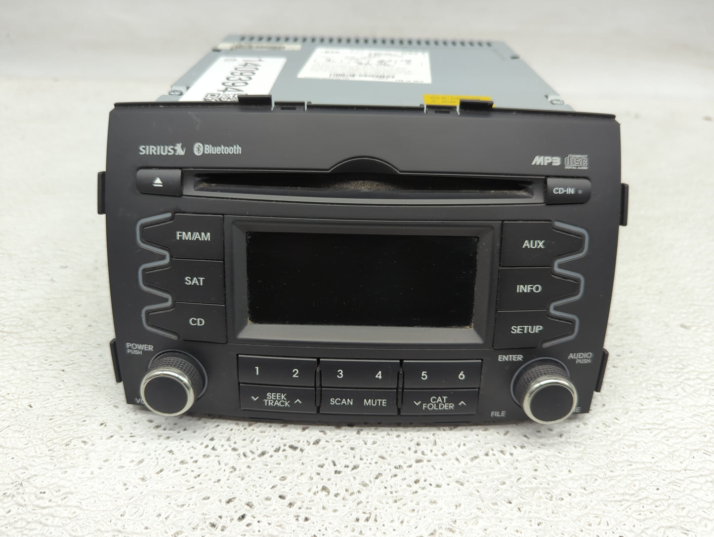 2012-2013 Kia Sorento Radio AM FM Cd Player Receiver Replacement P/N:96140-1U201CA Fits Fits 2012 2013 OEM Used Auto Parts -