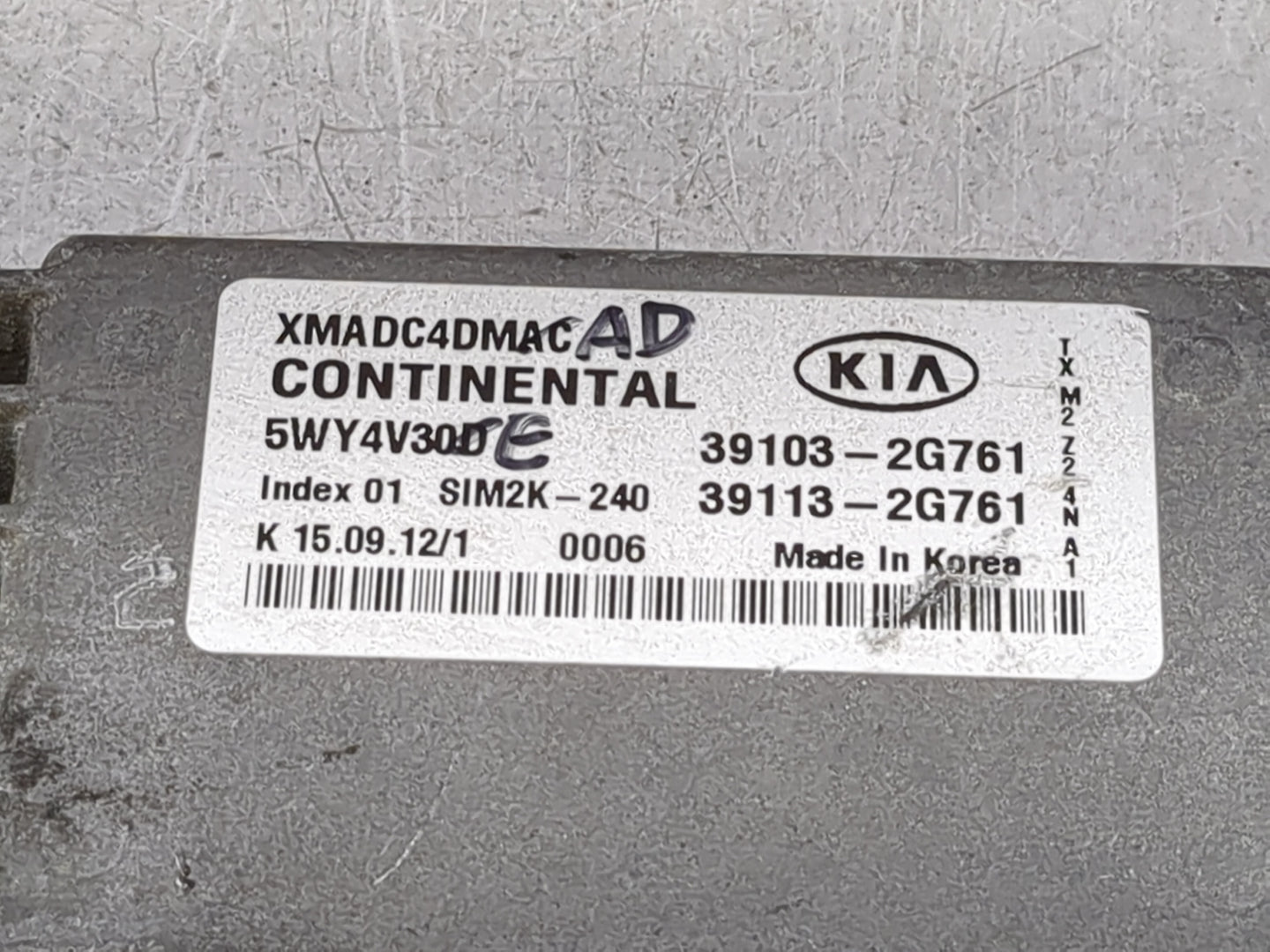 2012-2013 Kia Sorento PCM Engine Control Computer ECU ECM PCU OEM P/N:39103-2G761 39113-2G761, 5WY4V30D Fits Fits 2012 2013 