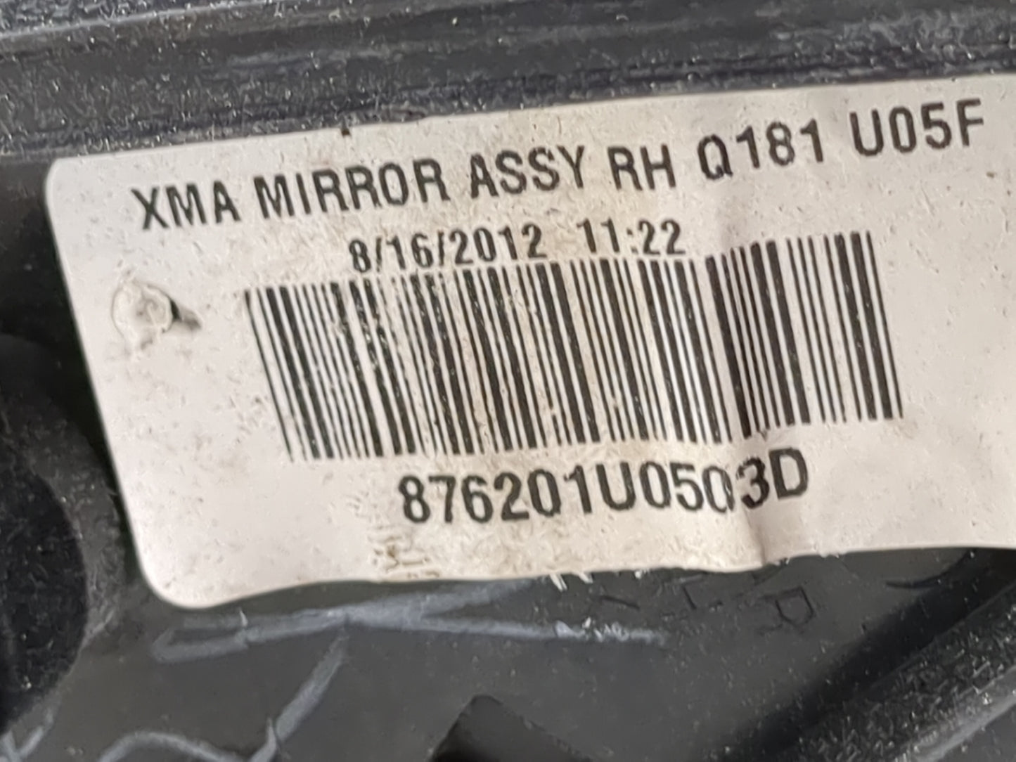 2011-2015 Kia Sorento Passenger Side View Mirror - Right Door Mirror OEM Used - Oemusedautoparts1.com