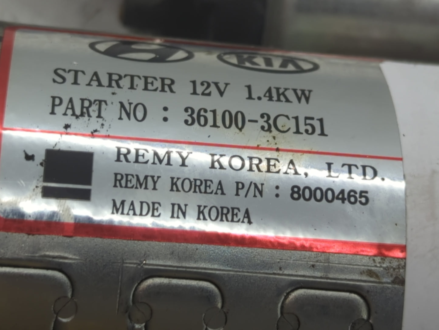 2011-2013 Kia Sorento Car Starter Motor Solenoid OEM P/N:8000465 36100-3C150 Fits Fits 2009 2010 2011 2012 2013 OEM Used Aut