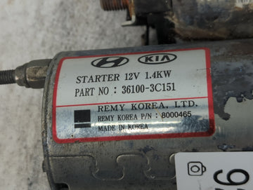 2013 Kia Sorento Car Starter Motor Solenoid OEM P/N:8000645 36100-3C151 Fits OEM Used Auto Parts