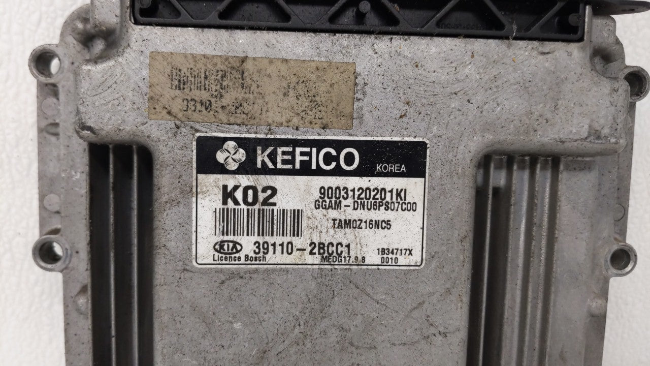 2013 Kia Soul PCM Engine Control Computer ECU ECM PCU OEM P/N:39110-2BCC1 Fits OEM Used Auto Parts - Oemusedautoparts1.com