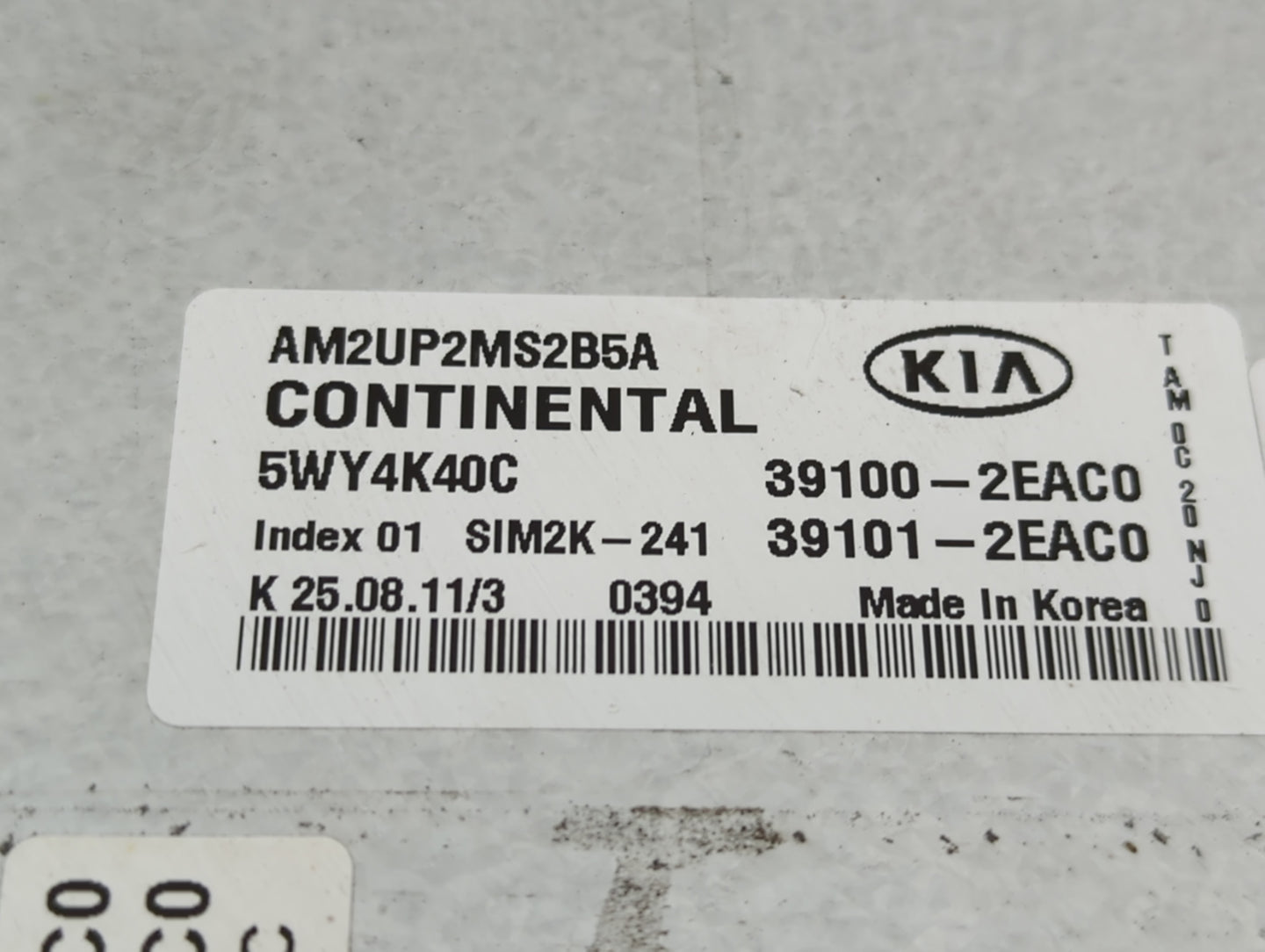 2013 Kia Soul PCM Engine Control Computer ECU ECM PCU OEM P/N:5WY4K40C 39101-2EAC0, 39100-2EAC0 Fits OEM Used Auto Parts - O