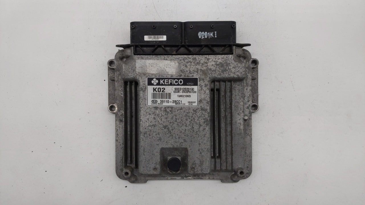 2013 Kia Soul PCM Engine Control Computer ECU ECM PCU OEM P/N:39110-2BCC1 Fits OEM Used Auto Parts - Oemusedautoparts1.com