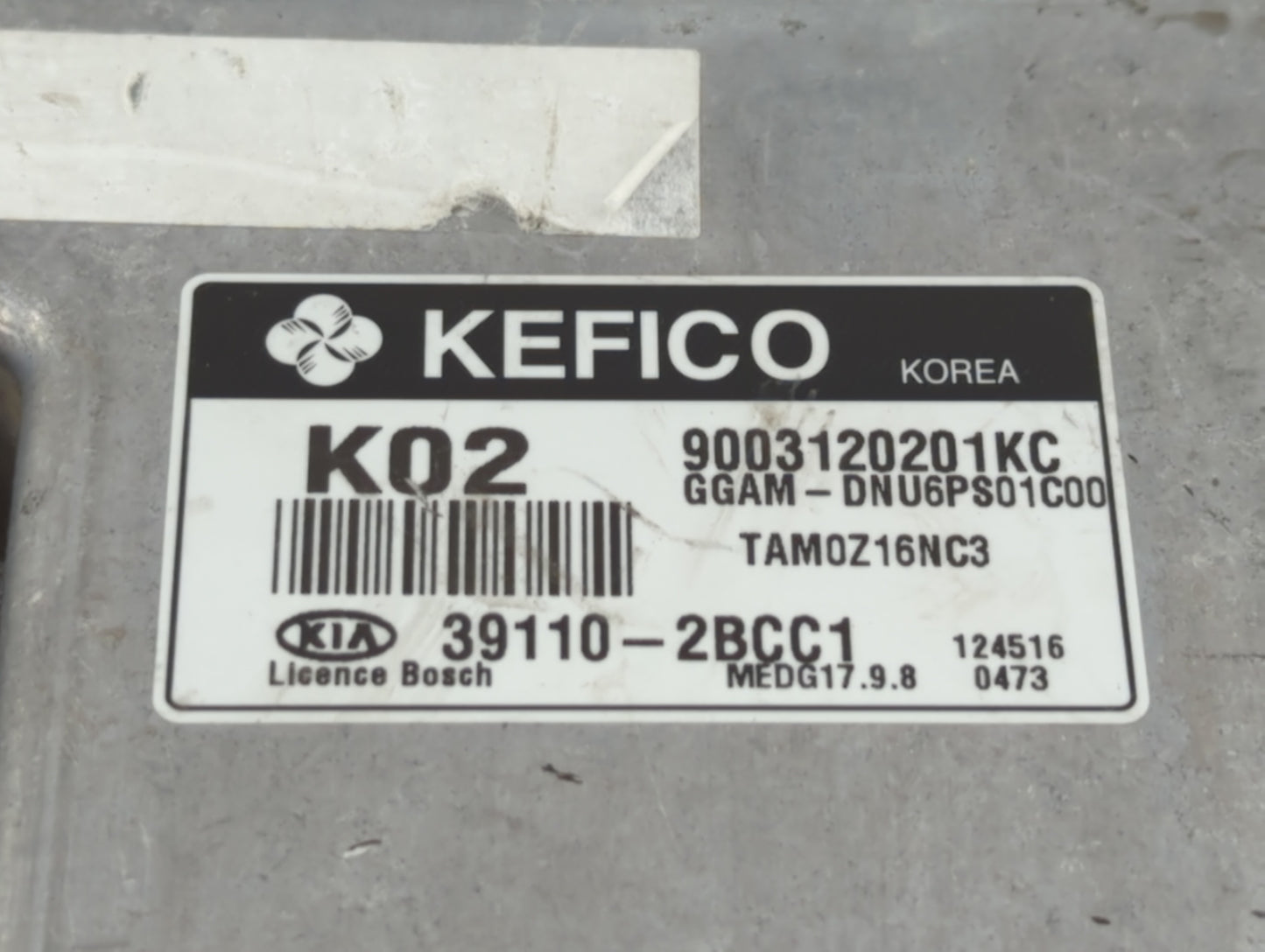 2013 Kia Soul PCM Engine Control Computer ECU ECM PCU OEM P/N:39110-2BCC1 Fits OEM Used Auto Parts - Oemusedautoparts1.com