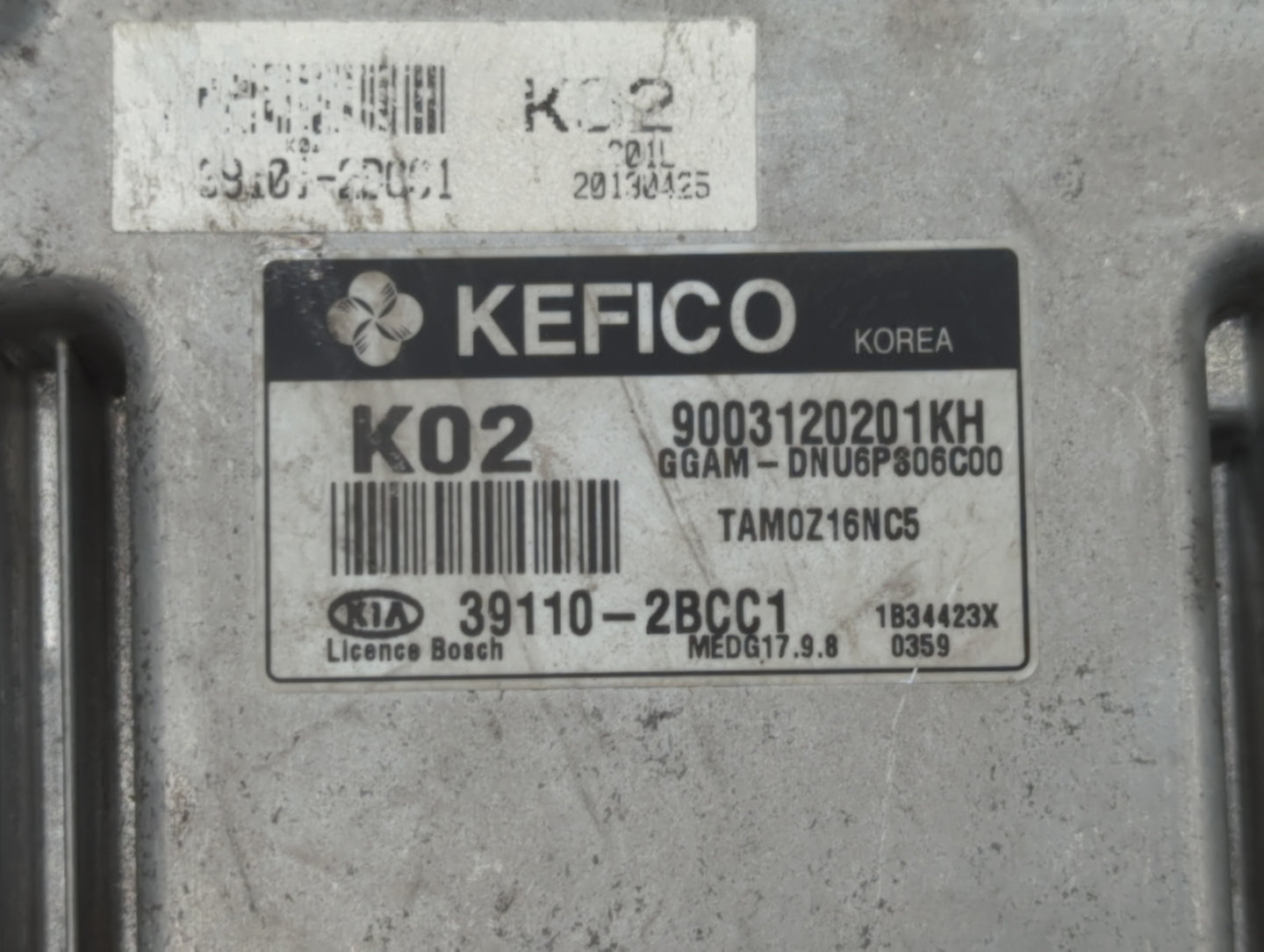 2013 Kia Soul PCM Engine Control Computer ECU ECM PCU OEM P/N:39110-2BCC1 Fits OEM Used Auto Parts - Oemusedautoparts1.com