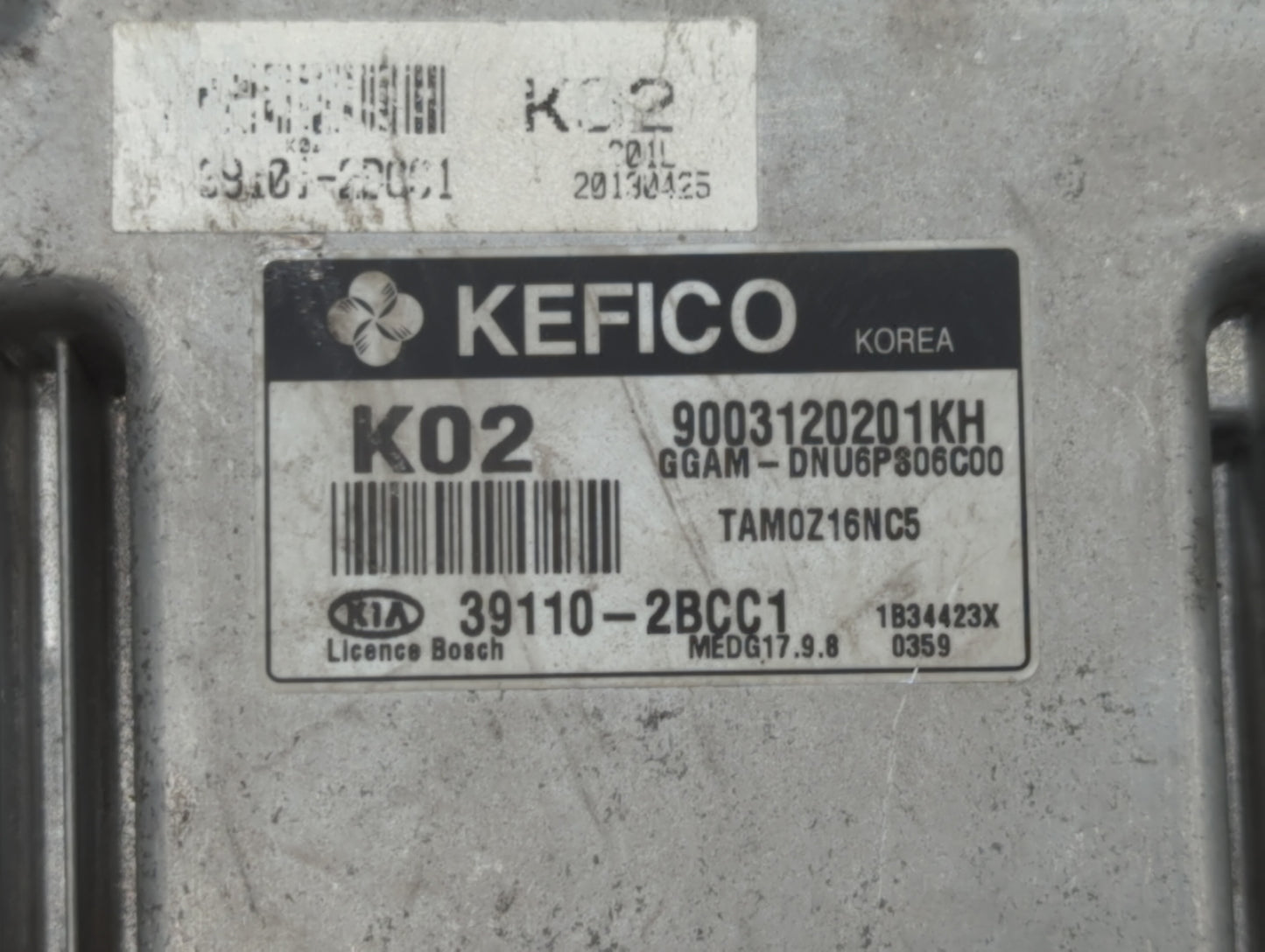 2013 Kia Soul PCM Engine Control Computer ECU ECM PCU OEM P/N:39110-2BCC1 Fits OEM Used Auto Parts - Oemusedautoparts1.com