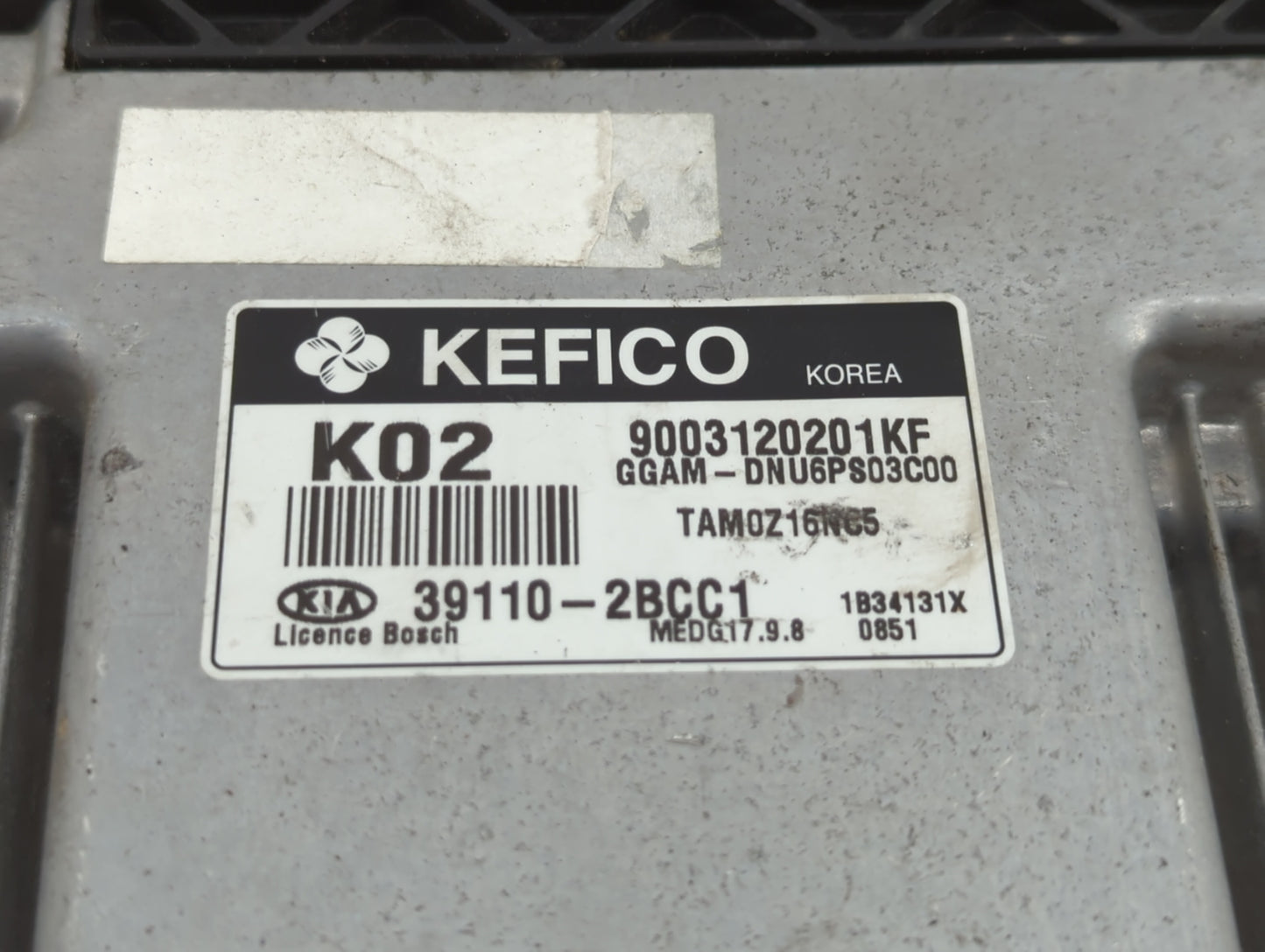2013 Kia Soul PCM Engine Control Computer ECU ECM PCU OEM P/N:39110-2BCC1 Fits OEM Used Auto Parts - Oemusedautoparts1.com