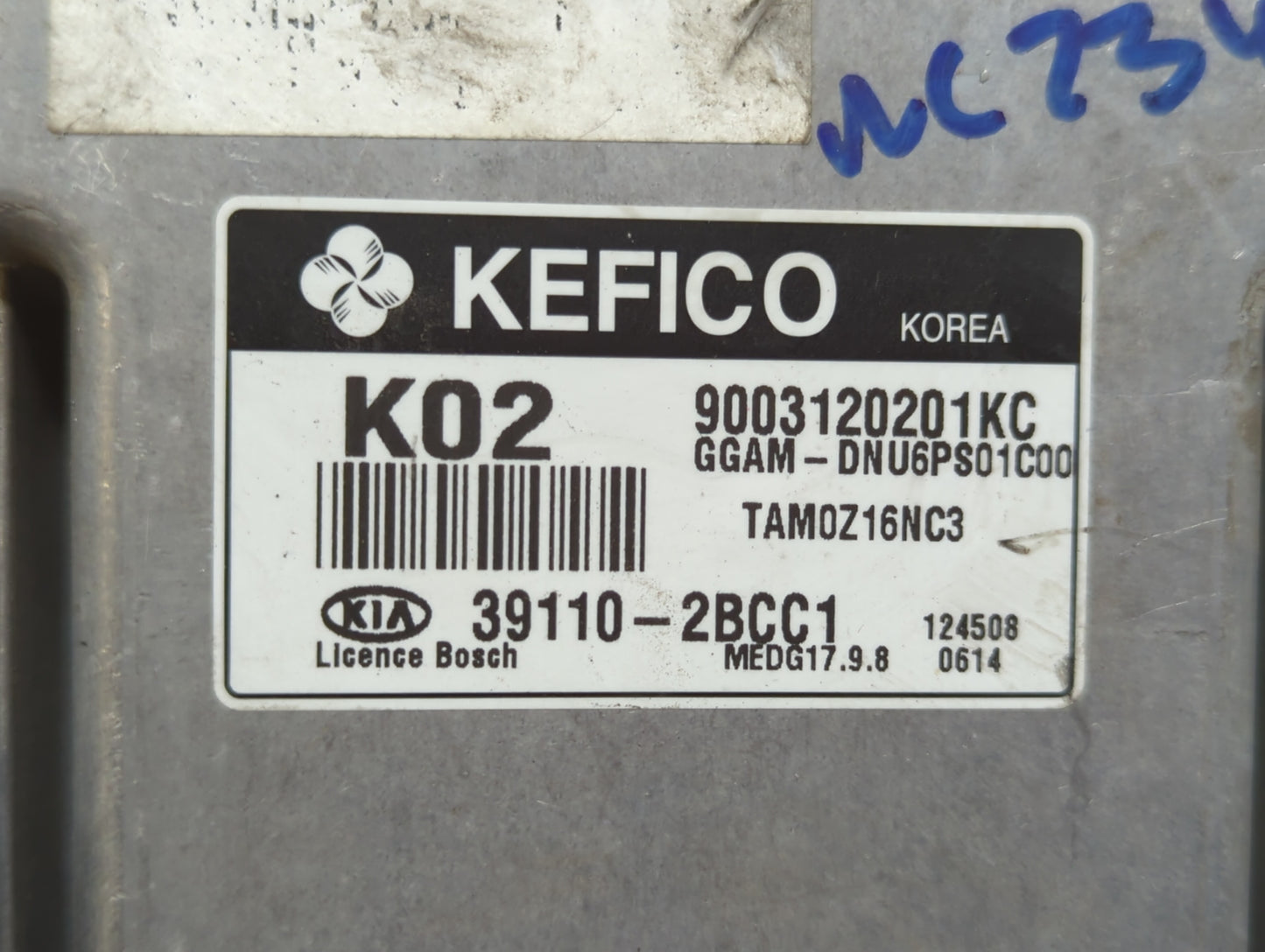 2013 Kia Soul PCM Engine Control Computer ECU ECM PCU OEM P/N:39110-2BCC1 Fits OEM Used Auto Parts - Oemusedautoparts1.com