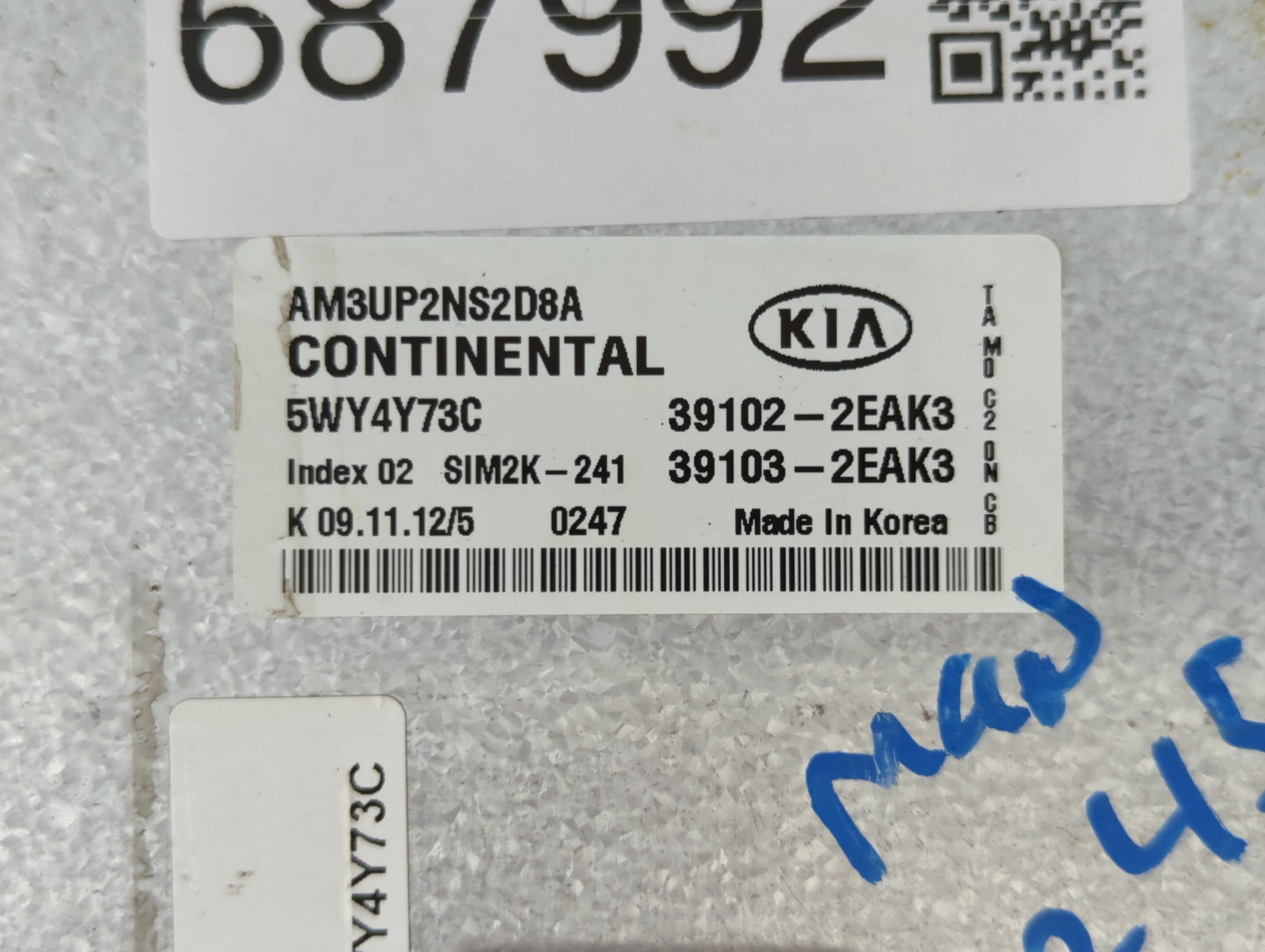 2013 Kia Soul PCM Engine Control Computer ECU ECM PCU OEM P/N:39103-2EAK3 39102-2EAK3 Fits OEM Used Auto Parts - Oemusedauto