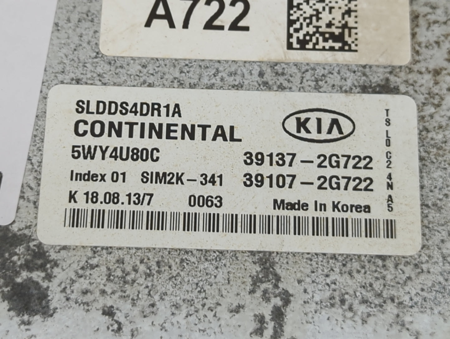2011-2013 Kia Sportage PCM Engine Control Computer ECU ECM PCU OEM P/N:SLDDS4DR1A 5WY4U80C, 39137-2G722 Fits Fits 2011 2012 