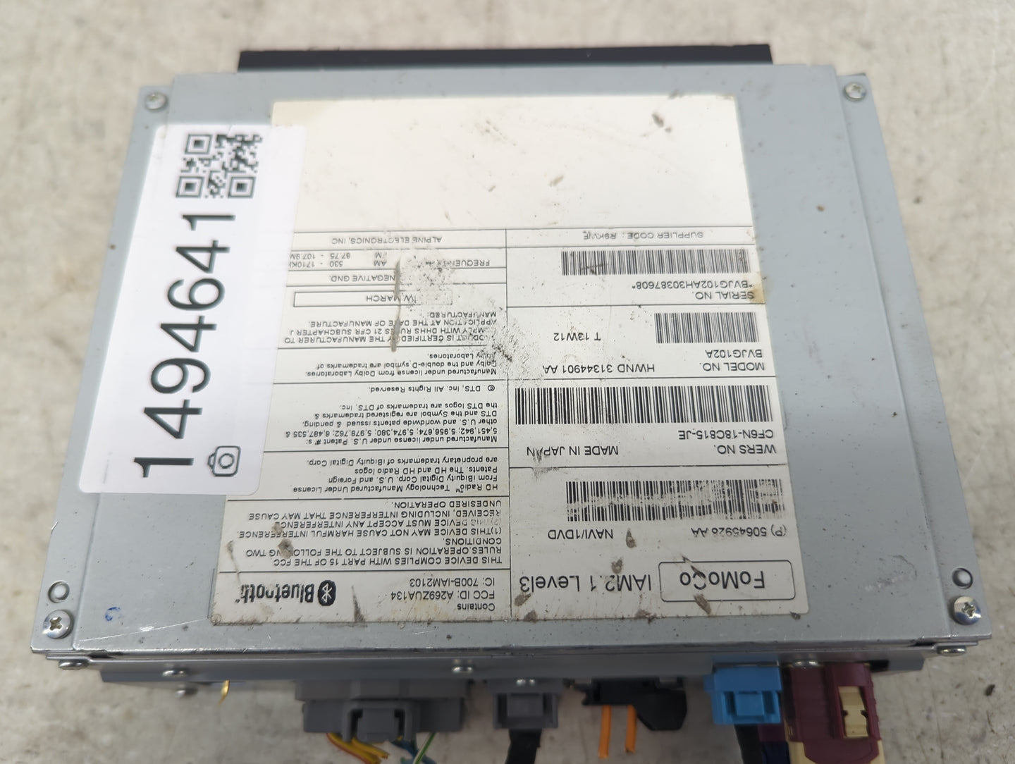 2013 Land Rover Evoque Radio AM FM Cd Player Receiver Replacement P/N:CF6N-18C815-JE BV4J-19C102-AA Fits Fits 2012 2014 2015