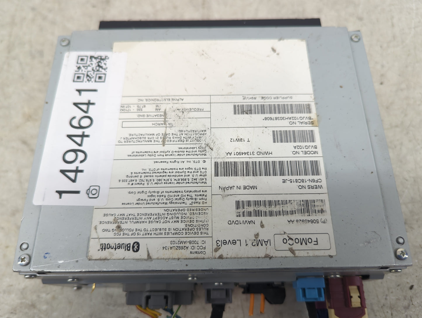 2013 Land Rover Evoque Radio AM FM Cd Player Receiver Replacement P/N:CF6N-18C815-JE BV4J-19C102-AA Fits Fits 2012 2014 2015
