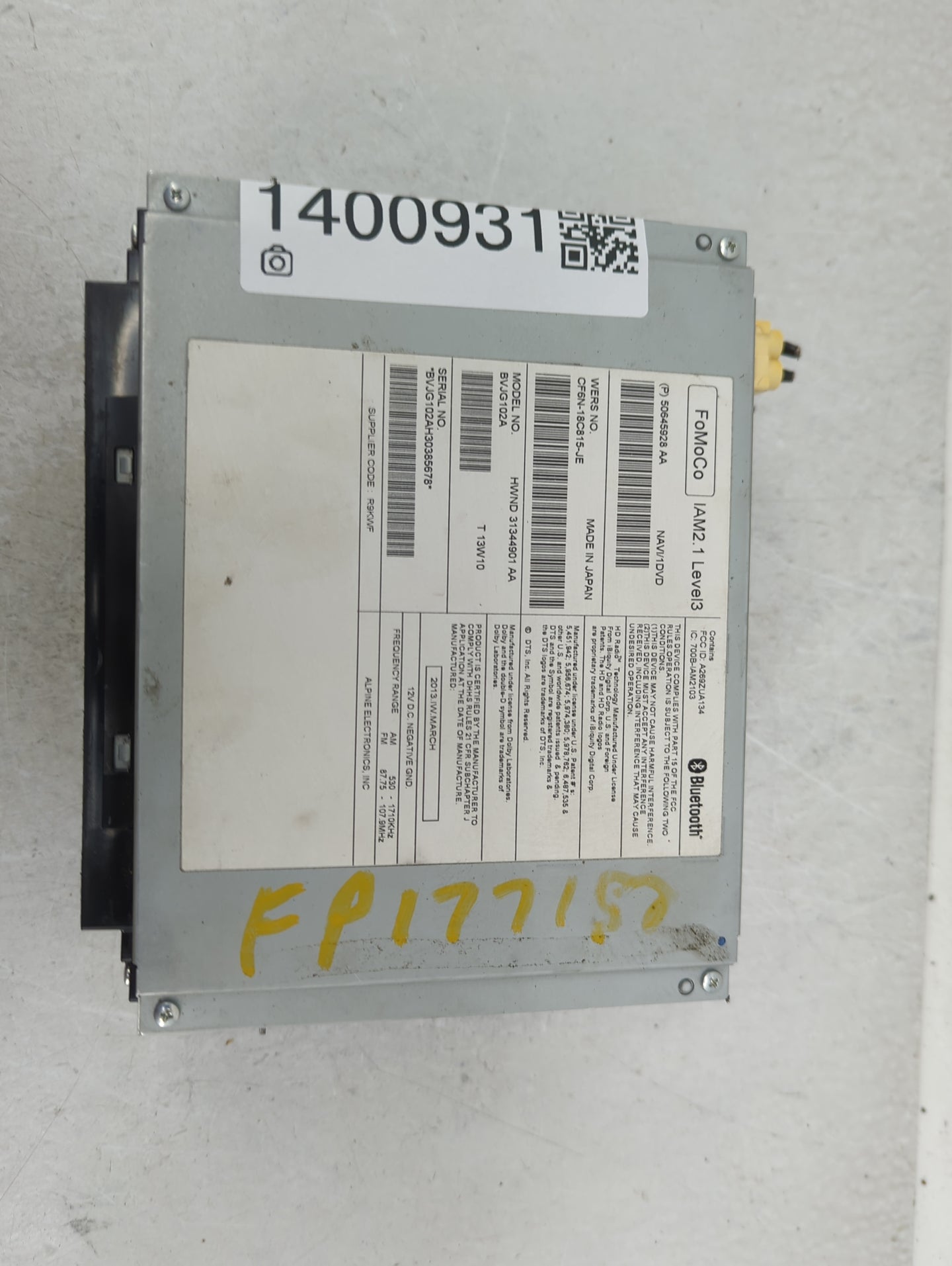 2012-2016 Land Rover Range Rover Evoque Radio AM FM Cd Player Receiver Replacement P/N:50645928 AA Fits OEM Used Auto Parts 