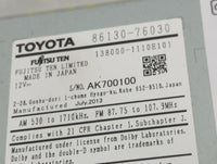 2011-2013 Lexus Ct200h Radio AM FM Cd Player Receiver Replacement P/N:86130-76030 138000-1110E101 Fits Fits 2011 2012 2013 O
