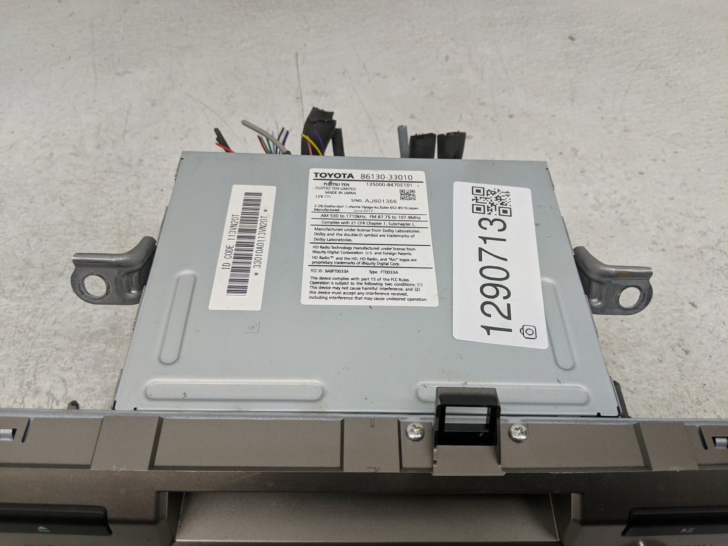 2013 Lexus Es350 Radio AM FM Cd Player Receiver Replacement P/N:135000-8470E101 86130-33010 Fits OEM Used Auto Parts - Oemus