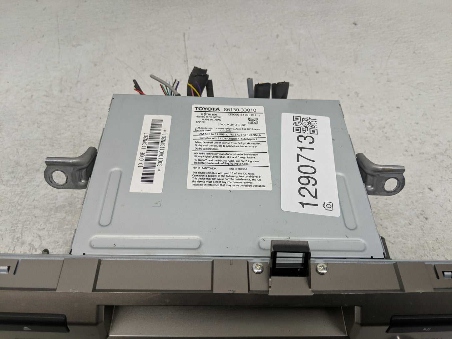 2013 Lexus Es350 Radio AM FM Cd Player Receiver Replacement P/N:135000-8470E101 86130-33010 Fits OEM Used Auto Parts - Oemus