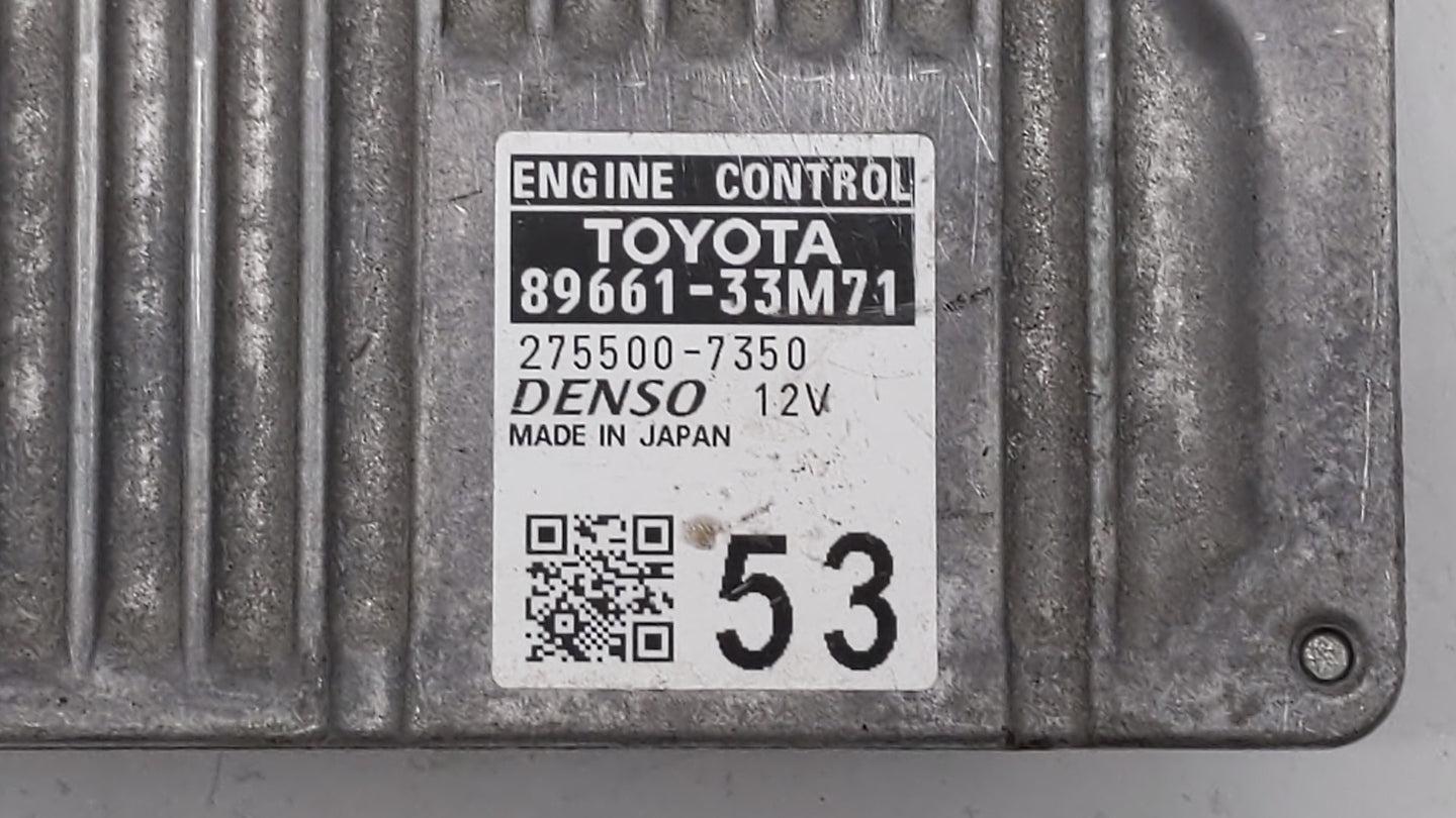 2013-2014 Lexus Es350 PCM Engine Control Computer ECU ECM PCU OEM P/N:89661-33M70 89661-33M71 Fits Fits 2013 2014 OEM Used A