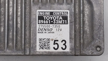 2013-2014 Lexus Es350 PCM Engine Control Computer ECU ECM PCU OEM P/N:89661-33M70 89661-33M71 Fits Fits 2013 2014 OEM Used Auto Parts