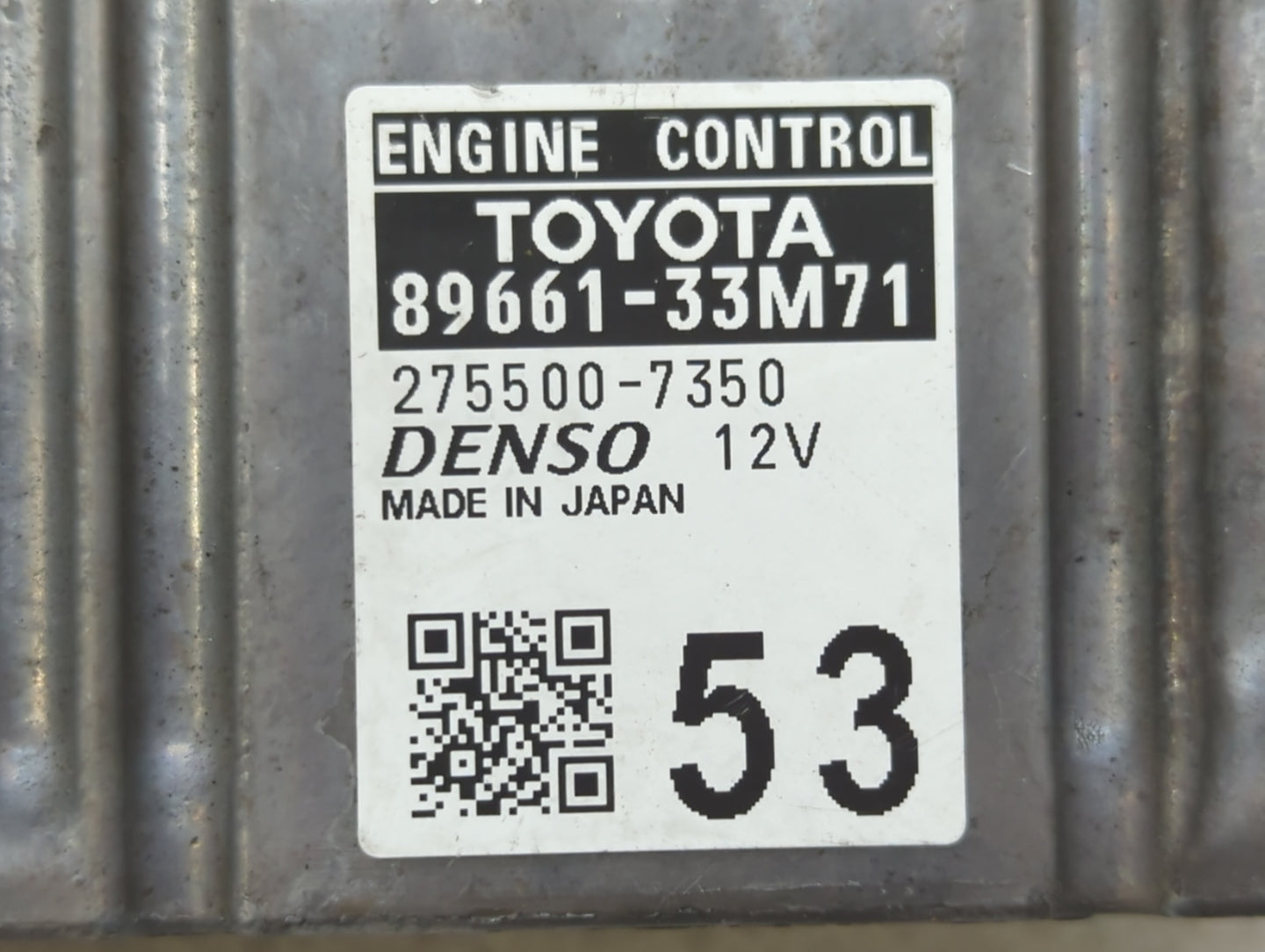 2013-2014 Lexus Es350 PCM Engine Control Computer ECU ECM PCU OEM P/N:89661-33M70 89661-33M71 Fits Fits 2013 2014 OEM Used A