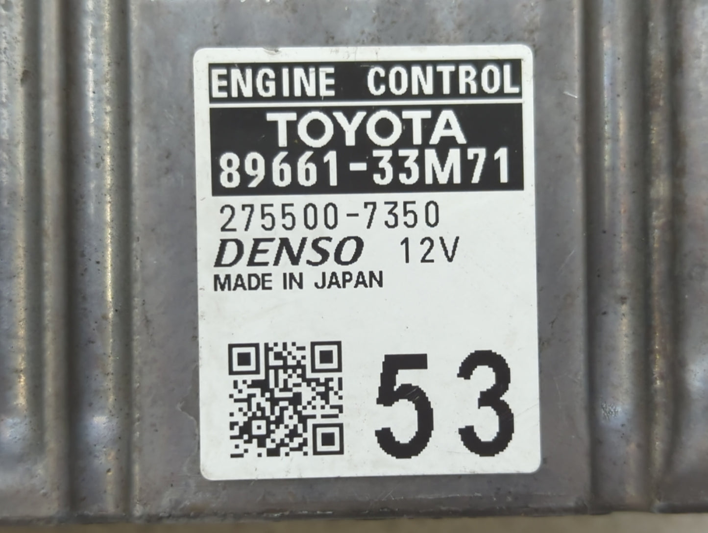 2013-2014 Lexus Es350 PCM Engine Control Computer ECU ECM PCU OEM P/N:89661-33M70 89661-33M71 Fits Fits 2013 2014 OEM Used A