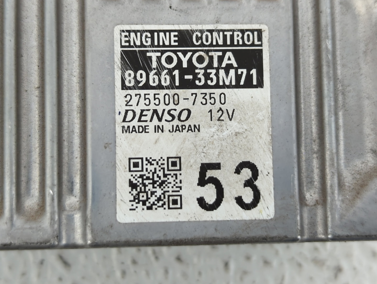 2013-2014 Lexus Es350 PCM Engine Control Computer ECU ECM PCU OEM P/N:89661-33M70 89661-33M71 Fits Fits 2013 2014 OEM Used A