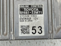 2013-2014 Lexus Es350 PCM Engine Control Computer ECU ECM PCU OEM P/N:89661-33M70 89661-33M71 Fits Fits 2013 2014 OEM Used A