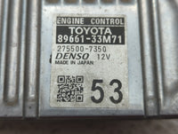2013-2014 Lexus Es350 PCM Engine Control Computer ECU ECM PCU OEM P/N:89661-33M70 89661-33M71 Fits Fits 2013 2014 OEM Used A