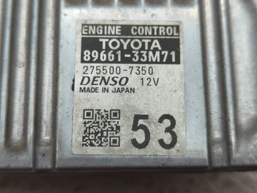 2013-2014 Lexus Es350 PCM Engine Control Computer ECU ECM PCU OEM P/N:89661-33M70 89661-33M71 Fits Fits 2013 2014 OEM Used Auto Parts