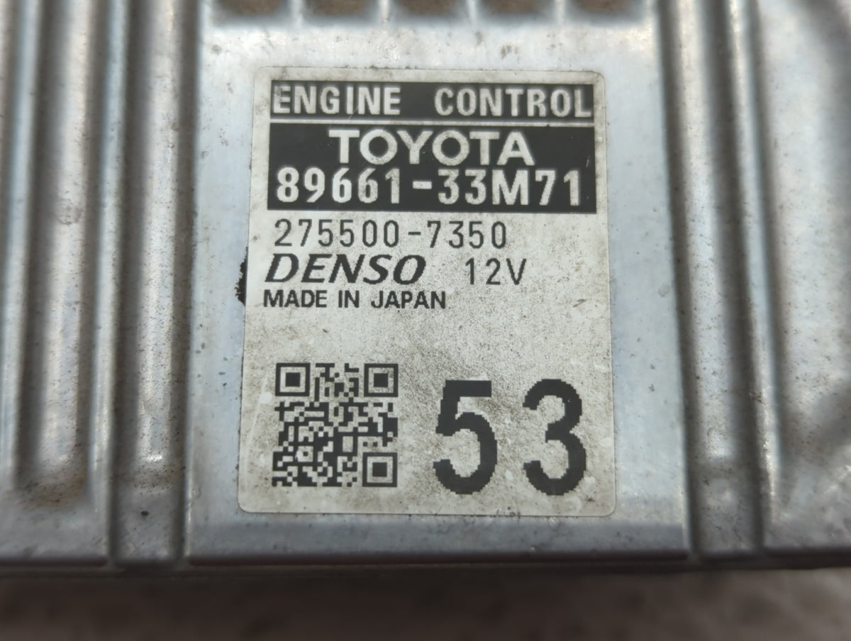 2013-2014 Lexus Es350 PCM Engine Control Computer ECU ECM PCU OEM P/N:89661-33M70 89661-33M71 Fits 2013 2014 OEM Used Auto P