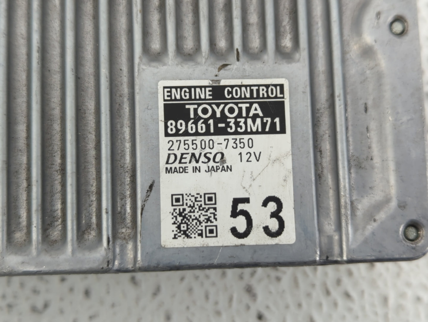 2013-2014 Lexus Es350 PCM Engine Control Computer ECU ECM PCU OEM P/N:89661-33M70 89661-33M71 Fits Fits 2013 2014 OEM Used A