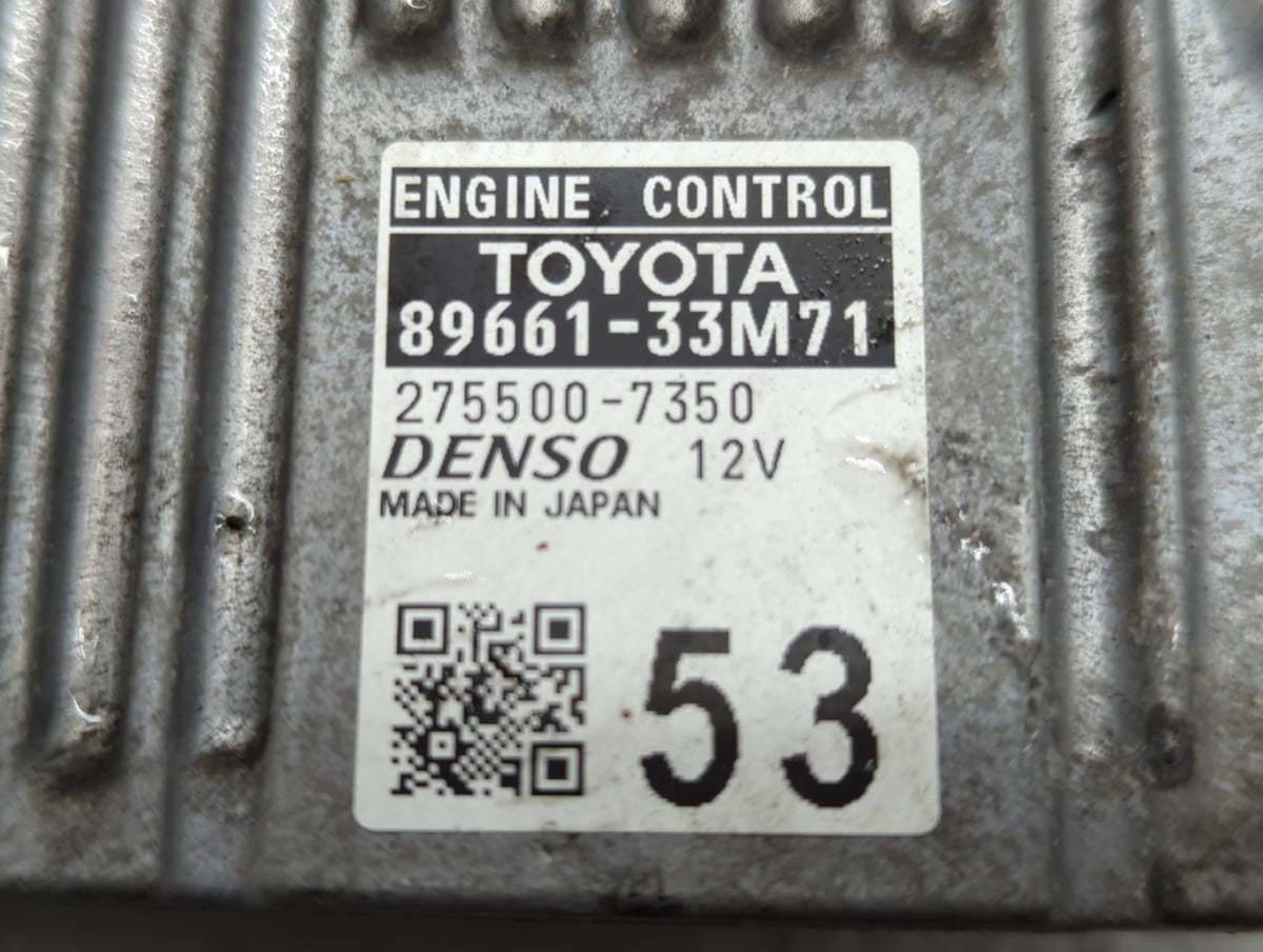 2013-2014 Lexus Es350 PCM Engine Control Computer ECU ECM PCU OEM P/N:89661-33M71 Fits 2013 2014 OEM Used Auto Parts - Oemus