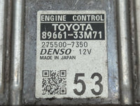 2013-2014 Lexus Es350 PCM Engine Control Computer ECU ECM PCU OEM P/N:89661-33M71 Fits Fits 2013 2014 OEM Used Auto Parts - 