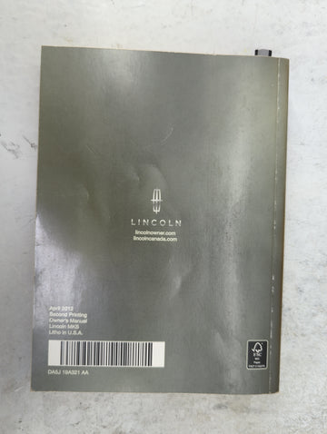 2013 Lincoln Mks Owners Manual Book Guide P/N:DA5J 19A321 AA DA5J 19G217 AA OEM Used Auto Parts