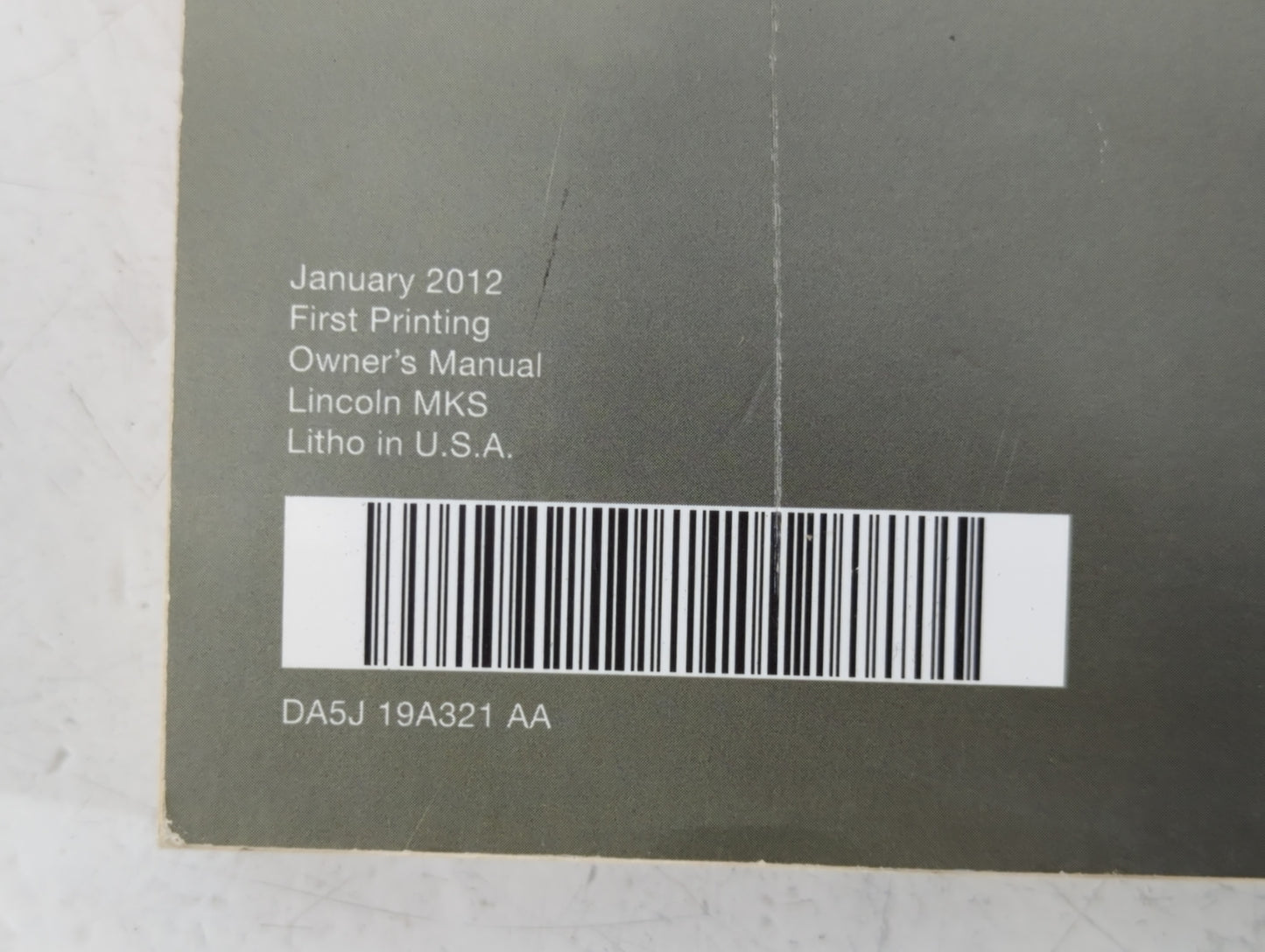 2013 Lincoln Mks Owners Manual Book Guide P/N:DA5J 19A321 AA OEM Used Auto Parts - Oemusedautoparts1.com